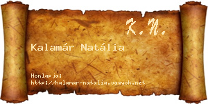 Kalamár Natália névjegykártya